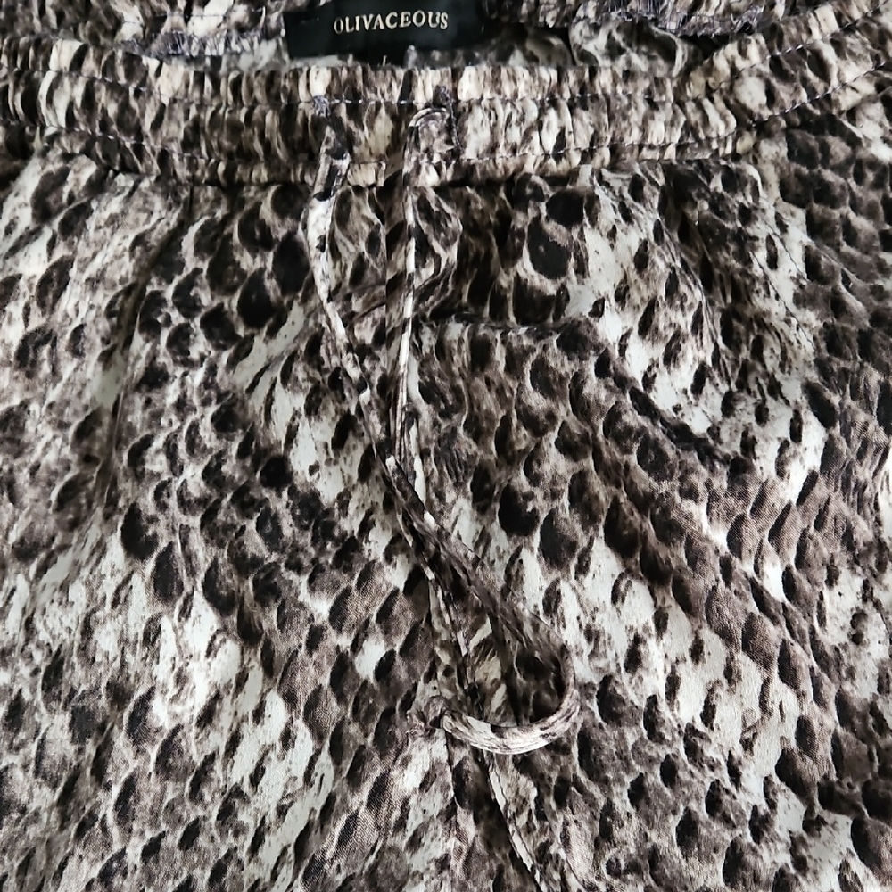 Olivaceous Snake Print Joggers - Cream and Brown - Picture 4 of 16